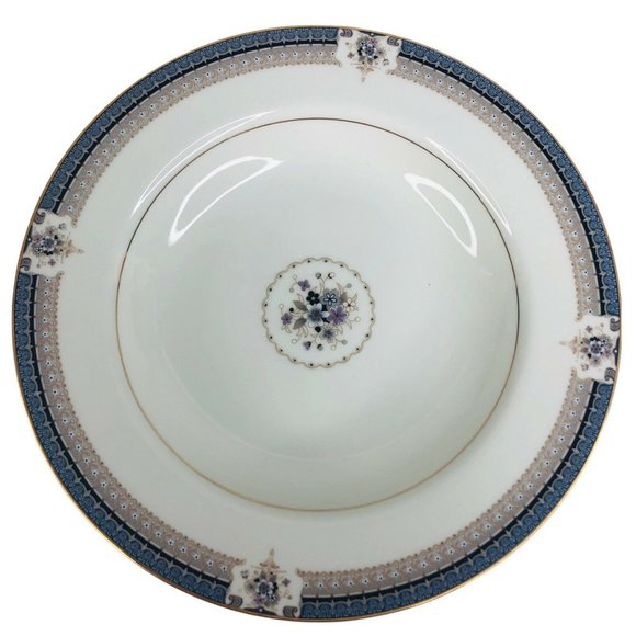 5 Mikasa Grande Ivory Tropez Rim Soup Bowls L5504 Japan 8 1/2” VTG Gray Floral - Picture 9 of 12